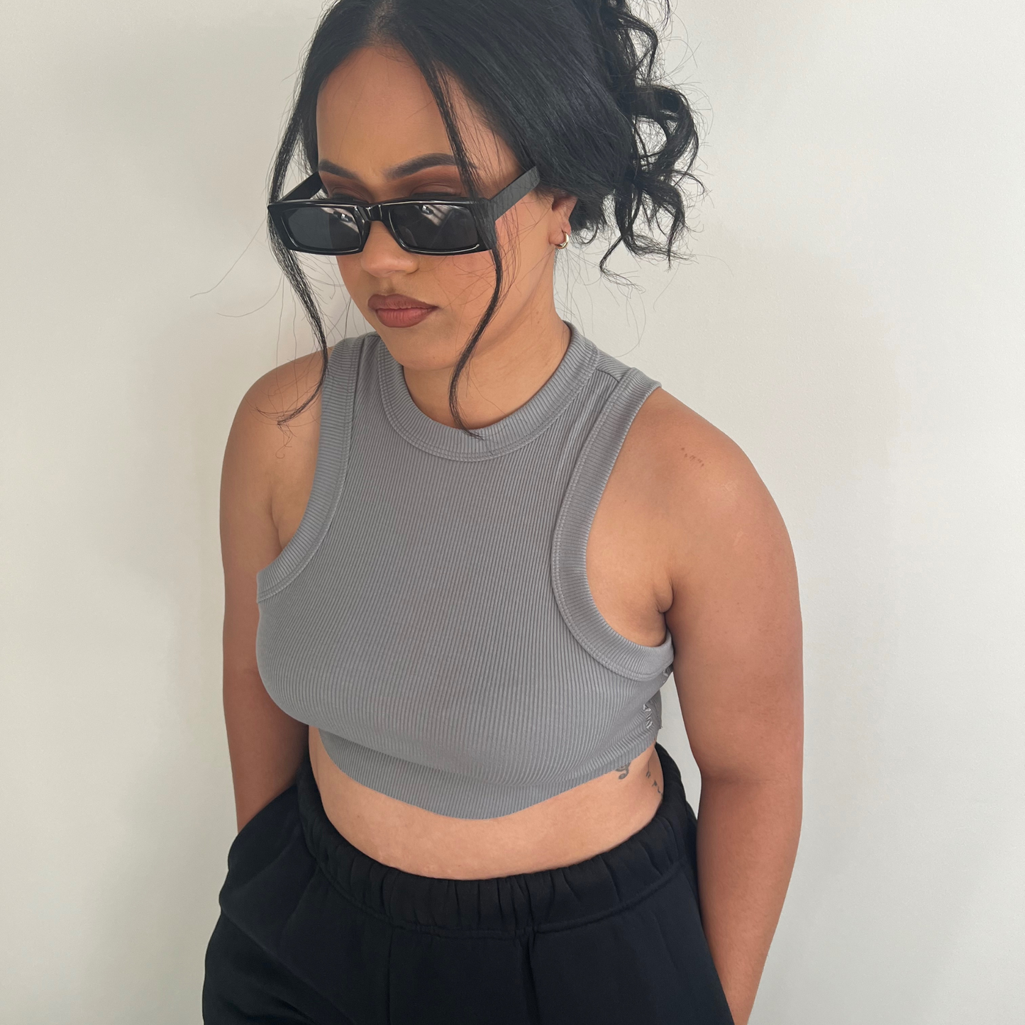 'MYA' RIBBED CROP